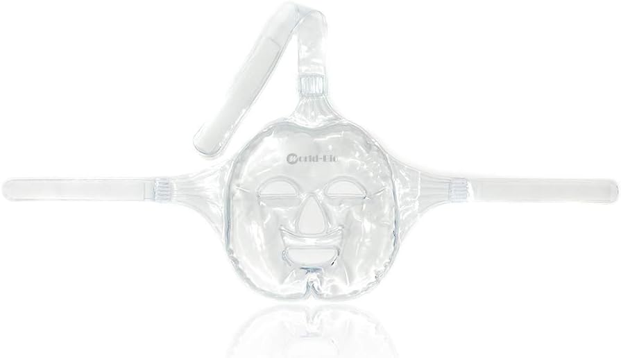Face Ice Pack/Ice Mask for Face & TMJ Relief, Reusable Hot Cold Gel Pack for Post-Surgery Recovery, Puffy Eyes, and Swelling, Full Coverage Ice Mask (White)