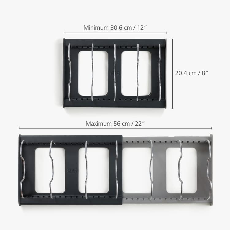 Joseph Joseph DrawerStore Cookware Organizer, Baking Tray Rack, Space Saving Storage for Pans, Lids, Cutting Boards