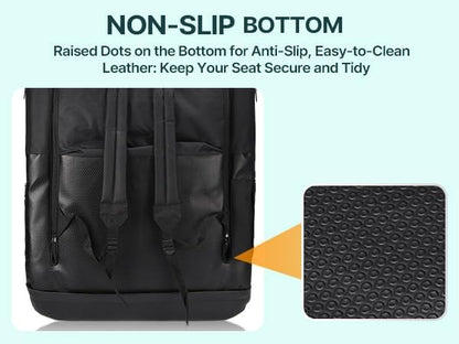 HOPERAN 25in Heated Stadium Seats for Bleachers, Dual Control, 2 PCS, Black | Independent Seat & Back 3 Level Heat (NO Battery), Soft Cushion, 6 Recliner, Anti-Slip, Side Pockets, Backpack Straps
