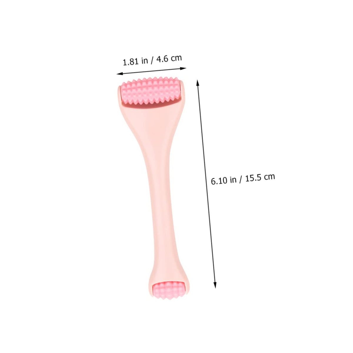 Dual Head Silicone Massage Roller for Face Eye Care Pink Handheld Rod