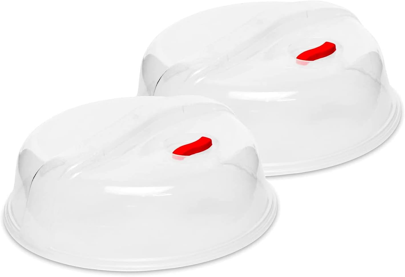 2 Microwave Plate Covers With Vents and Easy Grip for Warming Food, Perfect for Bowls, Pans, Trays, Microwaveable Lid Cover Cooker for Kitchen BPA Free 10 Inch Random Vent Color (2 Pack)