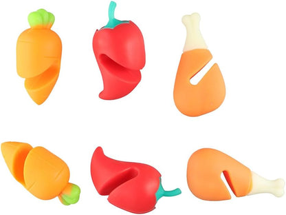 Vctitil 6Pcs Spill-proof Lid Lifter,Silicone Lid Spill Stopper Anti Overflow Pot,Cute Heat-resistant Kitchen Gadgets for Soup Pot(Multicolored)