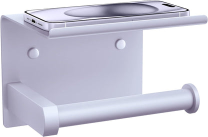 Toilet Paper Holder with Shelf Wall Mounted Toilet Paper Roll Dispenser | Heavy Duty Stainless Steel Brushed Nickel