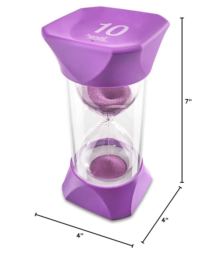 hand2mind Orange Jumbo Sand Timers, 5 Minute Sand Timer, Hourglass Sand Timer with Soft Rubber End Caps Offers Quiet Pausing, Classroom Sand Timers for Kids, Teeth Brushing and Game Timer (Set of 1)