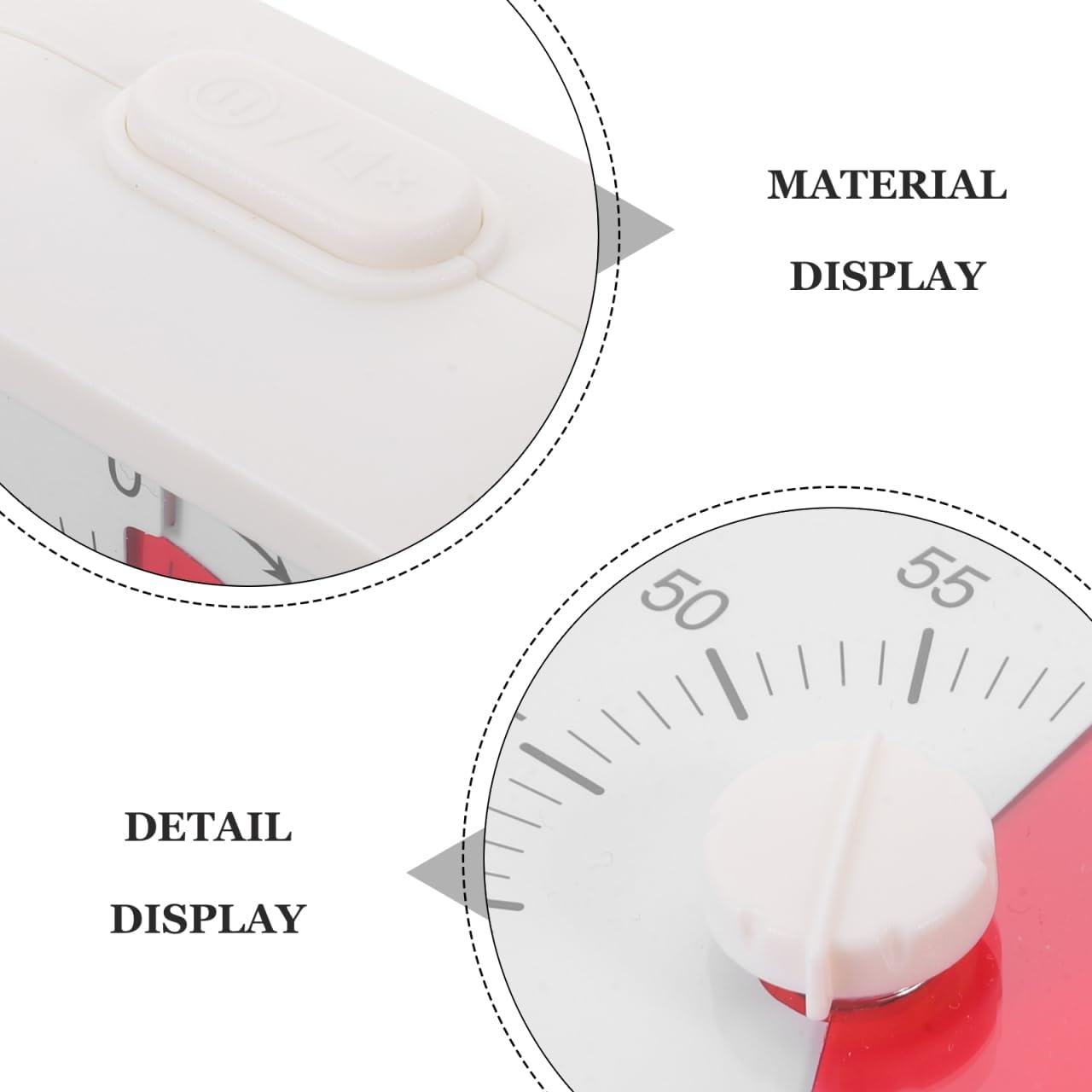 NUOBESTY Kitchen Timer Visual Countdown Timer with Clip Silent Analog for Cooking Baking Homework Classroom Management Easy-to-Read Color Display for Home Office Study