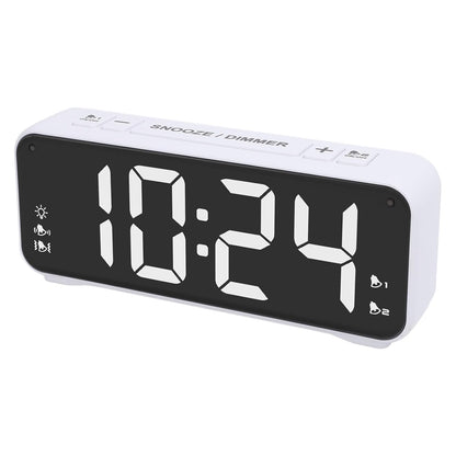 Dioche Extra Loud Dual Alarm Clock with Bed Shaker Powerful Vibrating Alarm Clock for Heavy Sleepers Large LED Display Adjustable Brightness Snooze Function ABS Material