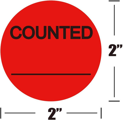 Counted Stickers Counted Inventory Control Label Counted Shipping Labels | 2 Inch Round Circle Counted Stickers for Round Adhesive Writable Inventory Control Shipping and Inventorys 500 Pcs