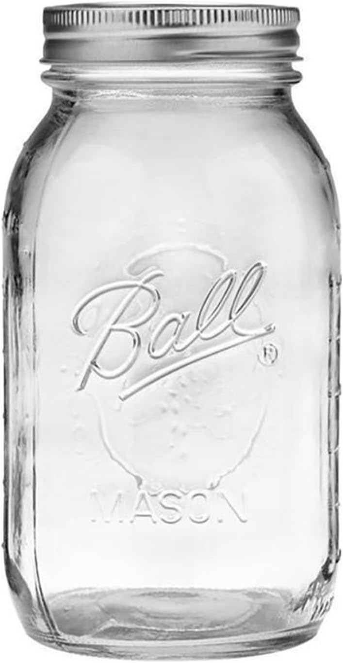 Ball Regular Mouth 32-Ounces Mason Jar with Lids and Bands, Clear,(Pack Of 2)
