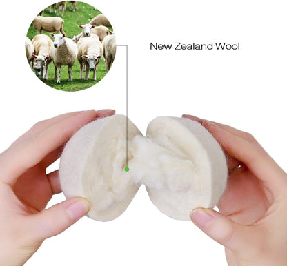 Wool Dryer Balls XL Reusable Natural Fabric Softener, Set of 6 | Wool Ball, Premium Pet Hair Remover for Laundry, Hair Catcher for Washer, Hair Remover Fabric Softener Balls for Dryer, White