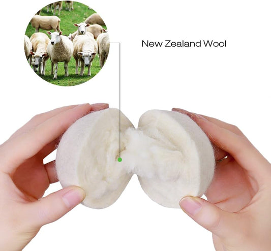 Wool Dryer Balls XL Reusable Natural Fabric Softener, Set of 6 | Wool Ball, Premium Pet Hair Remover for Laundry, Hair Catcher for Washer, Hair Remover Fabric Softener Balls for Dryer, White