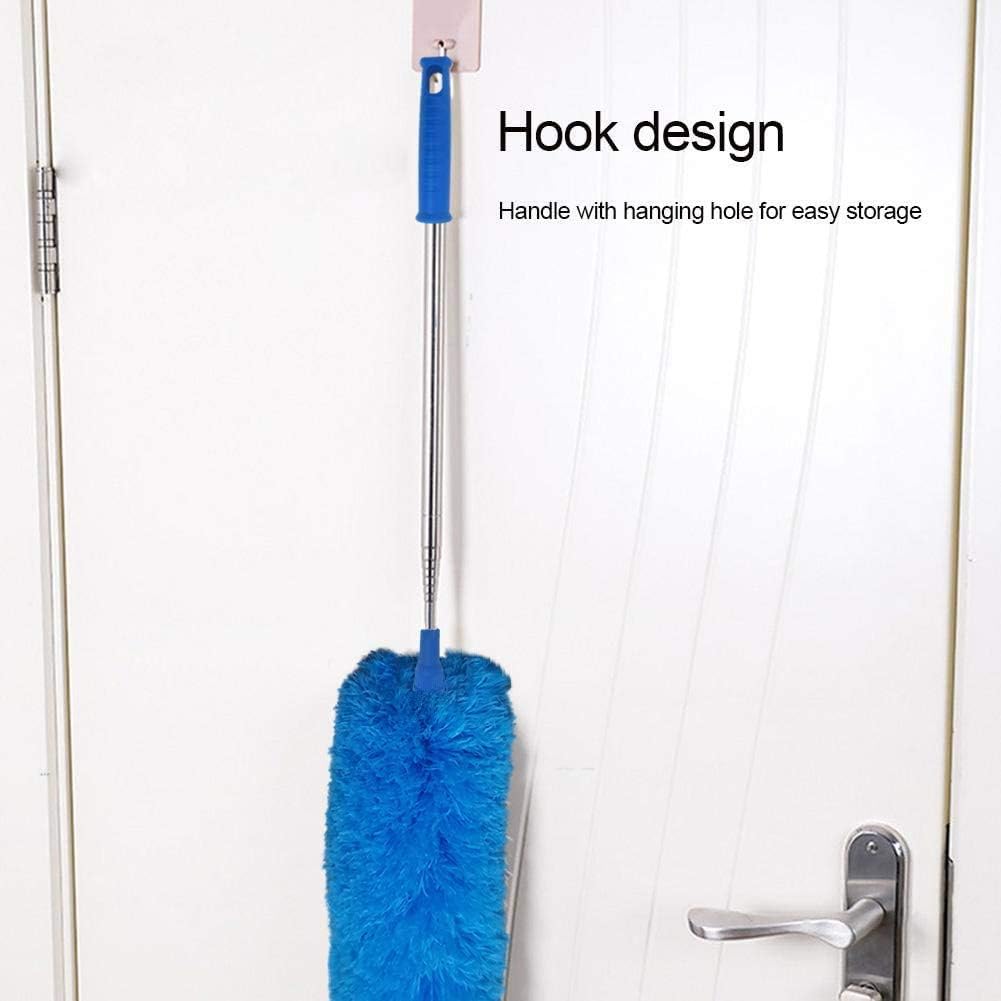 Cobweb Duster with Extension Pole 100 inches, Dusters for Cleaning with 2 Duster Heads, Washable Microfiber Feather Duster for Cleaning Ceiling Fan, High Ceiling, Blinds, Furniture & Cars