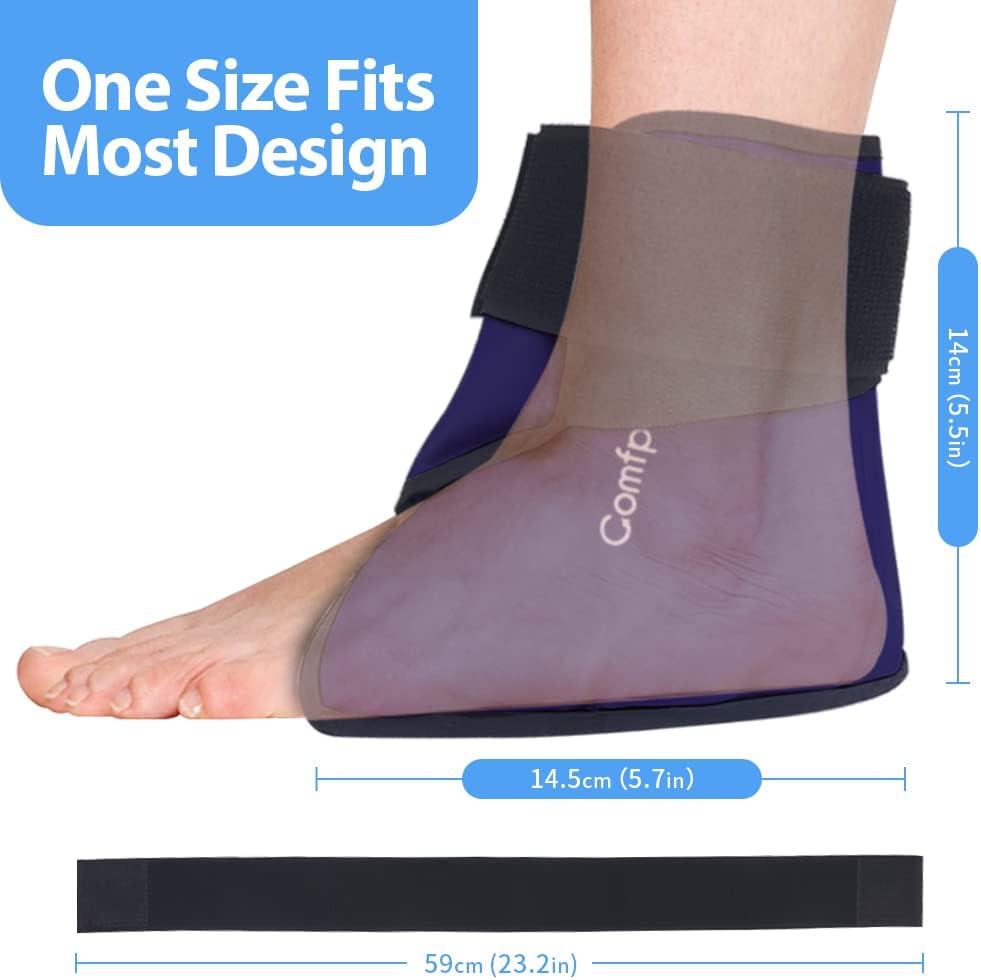Comfpack Heel Ice Pack Wrap for Plantar Fasciitis Relief, Ankle Ice Pack | FSA Eligible, Ice Pack for Injures Reusable, Gel Cold Pack Warp for Achilles Tendonitis, Swelling, Ankle Sprain, Heel Pain