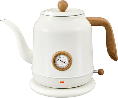 Gooseneck Electric Kettle,Ulcreigo Electric Kettle Temperature Control Tea Kettles for Boiling Water with 5 Variable Presets,Hot Water Boiler Heater for Coffee,304 Stainless Steel Black Color