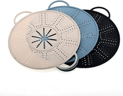 Silicone Spill Stopper Lid and Pot Holder, Heat-Resistant Food-Grade Cover with Steam Release Port, Fits for Most Pots and Pans, Dishwasher Safe, 34x27.5cm, Black