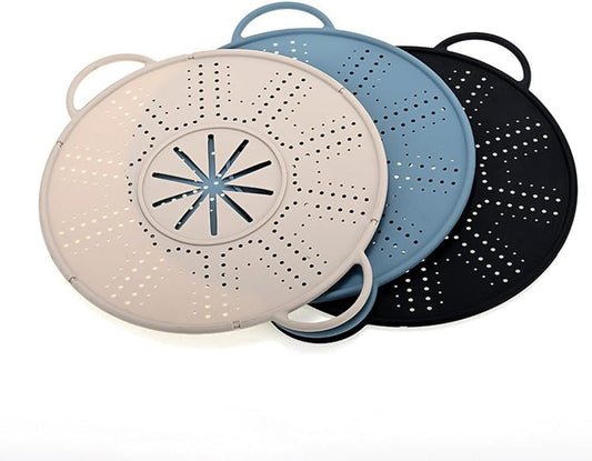 Silicone Spill Stopper Lid and Pot Holder, Heat-Resistant Food-Grade Cover with Steam Release Port, Fits for Most Pots and Pans, Dishwasher Safe, 34x27.5cm, Black