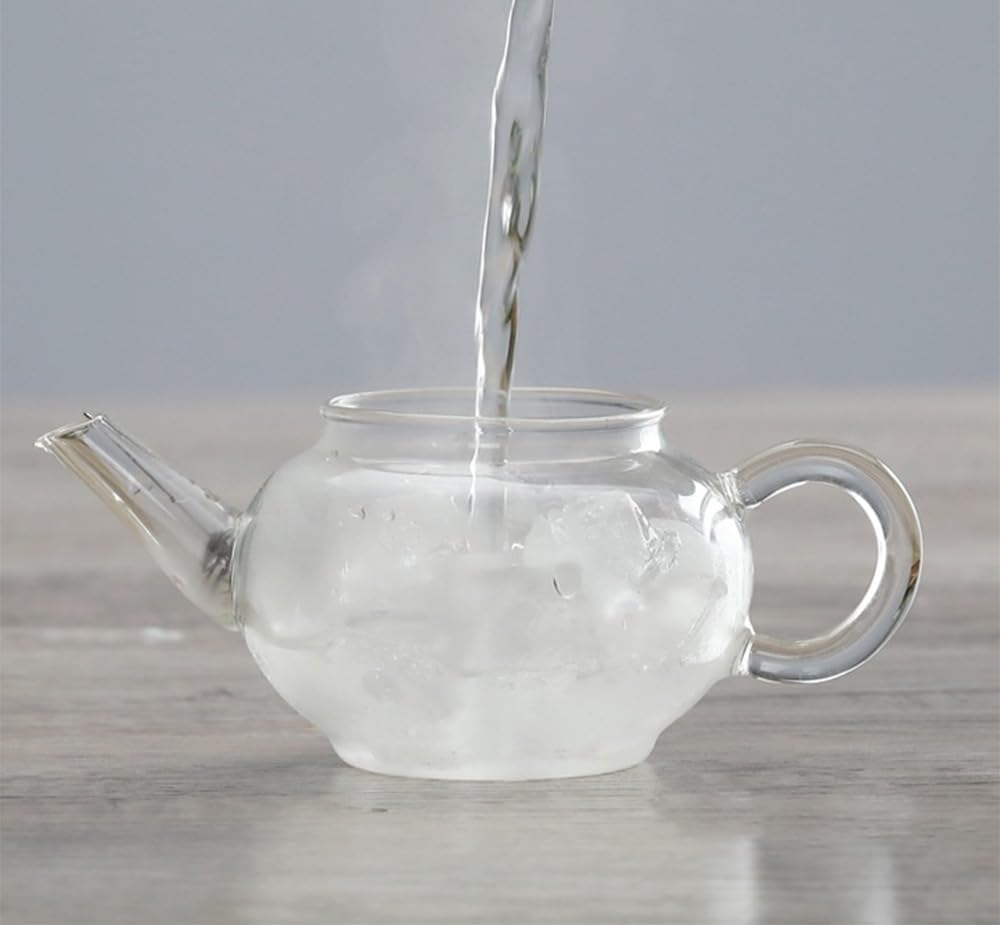 Small Tea Pot,Glass Teapot with Infuser, Tea Kettle for Loose Tea,8 Oz