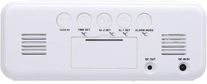 Extra Dual Alarm Clock with Bed Shaker LED Display Bed Shaking Alarm Clock Snooze Function for Heavy Sleepers