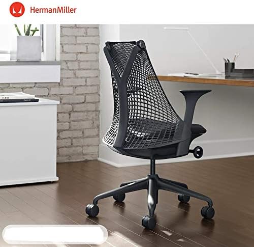 Arm Pads Caps Replacement for Herman Miller Fixed and Height Adjustable Armrest Sayl Office Chair, Black Vinyl (1-Pair)