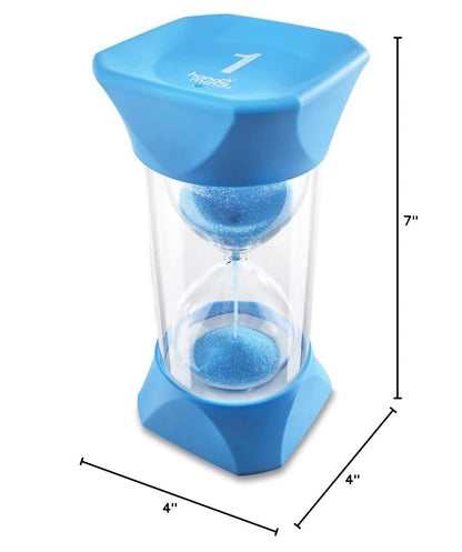 hand2mind Orange Jumbo Sand Timers, 5 Minute Sand Timer, Hourglass Sand Timer with Soft Rubber End Caps Offers Quiet Pausing, Classroom Sand Timers for Kids, Teeth Brushing and Game Timer (Set of 1)
