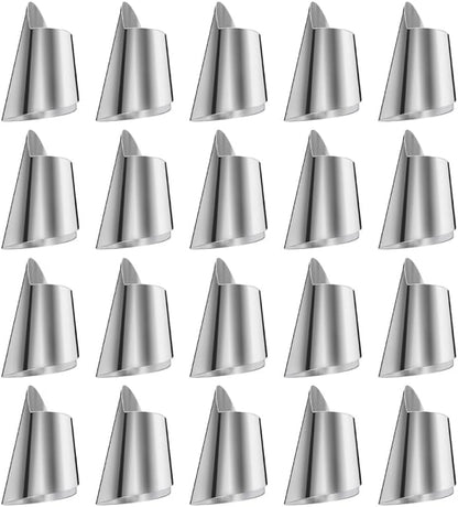 Hemoton 60pcs Stainless Steel Finger Nail Guards for Cutting and Peeling Vegetables Kitchen Tools for Protecting Nails While Cooking Easy to Use and Clean