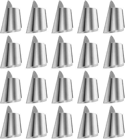Hemoton 60pcs Stainless Steel Finger Nail Guards for Cutting and Peeling Vegetables Kitchen Tools for Protecting Nails While Cooking Easy to Use and Clean