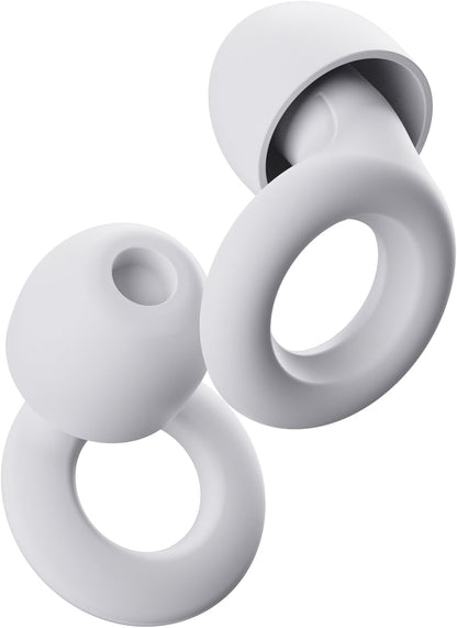 Loop Quiet - Ear Plugs for Sleep – Super Soft, Reusable Hearing Protection in Flexible Silicone for Noise Reduction & Flights - 8 Ear Tips in XS/S/M/L - SNR 24dB & NRR 14 Noise Cancelling - White