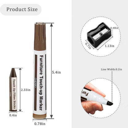 Repair Pen Wooden Furniture Floor Scratch Repair Markers and Wax Sticks Set of 21 for Stains, Scratches, Wood Floors, Tables, Desks, Carpenters, Bedposts, Touch Ups, and Cover Ups