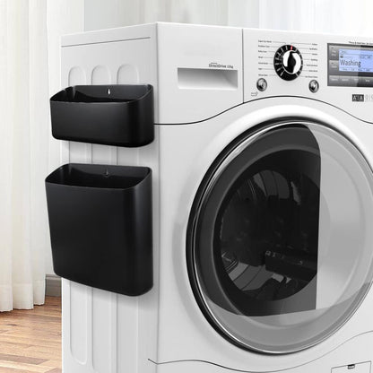 Picowe Magnetic Laundry Storage, Large Lint Holder Bin, Space-Saving Trash Container Hanging on Dryer, Washer or Wall Mount (Gray White)
