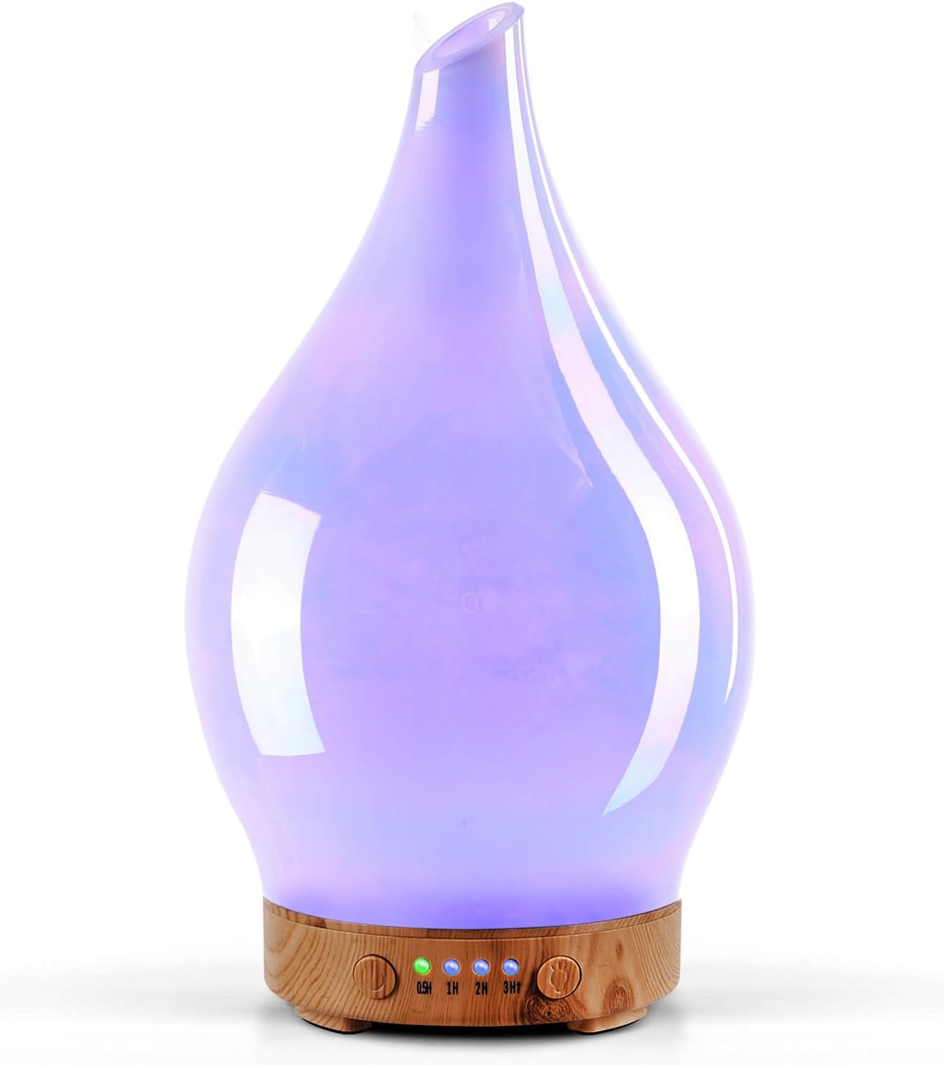 Porseme Oil Diffuser 3D Glass Aromatherapy Ultrasonic Humidifier, Air Refresh Auto Shut-Off, Timer Setting, BPA Free for Home Hotel Yoga Leisure SPA Gift 150ml Last 6H - Colors A