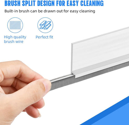 Ainiv Door Draft Stopper Under Door Seal, 2" W x 39" Cutable Soundproof Door Seal, Adhesive Under Door Sweep Weather Stripping Soundproof Kit, Under Door Draft Stopper Seals Anti-Collision-Black