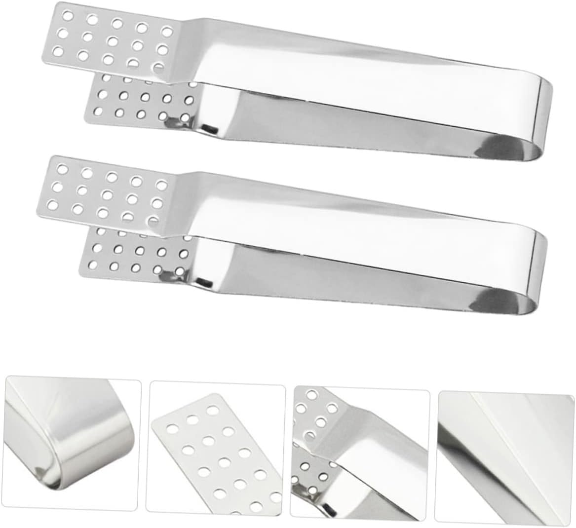 2PCS Stainless Steel Tea Bag Tongs, Mini Food Tongs Teabag Squeezer Sugar Serving for Tea Ice Cube Sugar