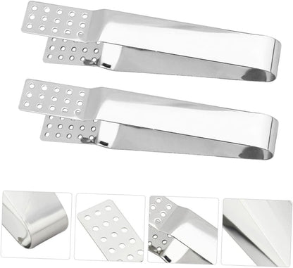 2PCS Stainless Steel Tea Bag Tongs, Mini Food Tongs Teabag Squeezer Sugar Serving for Tea Ice Cube Sugar