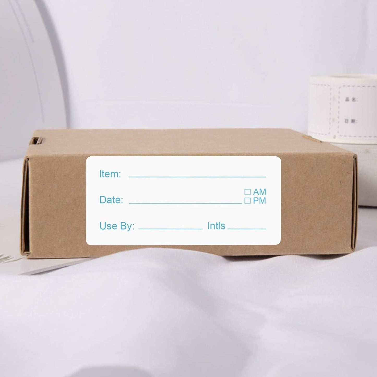 Pantry Storage Labels Removable Paper Stickers Dissolvable Date Labels Meal Prep Labels Suitable for Kitchen Home Refrigerator Restaurant, Blue Font