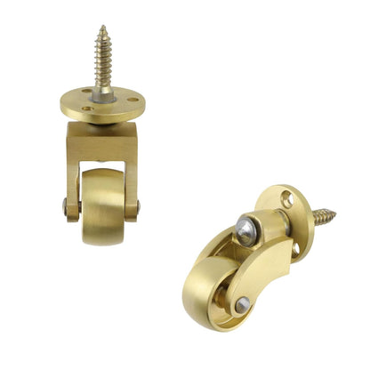 Semetall 4PCS Swivel Caster Wheels Square Cup Furniture Castors (Bronze) | 150kg Load Capacity, with Screws for Piano Feet, Sofa, Table, 1.02 Inch (26mm) Wheels
