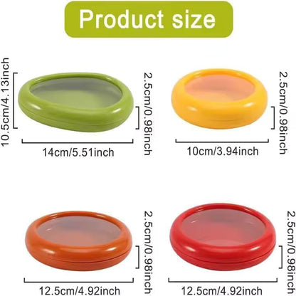 Set of 4 Reusable Fruit and Veggie Savers - Ideal for Avocados, Lemons,Tomatoes, Garlic, Onions, and More