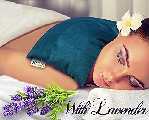 KOYA Naturals Soft Velvet Flax Seed Pillow with Lavender - Microwave Heating Pad – Microwavable Moist Heat Pack – for Neck, Muscle, Joint, Stomach Pain, Menstrual Cramps – Warm Wrap (Purple)