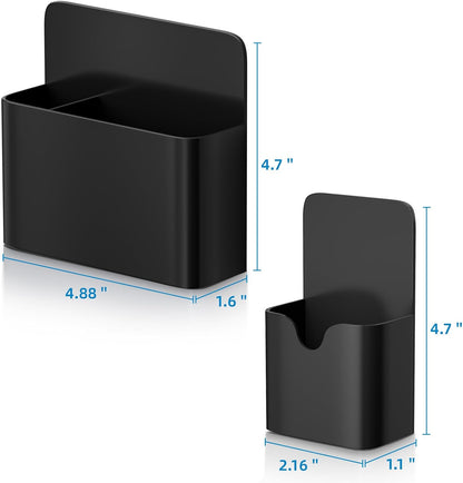 Marbrasse Magnetic Dry Erase Marker Holder,Pen and Eraser Holder for Whiteboard，Magnet Pencil Cup Utility Storage Organizer for Office, Refrigerator, Locker and Metal Cabinets (2 Pack)