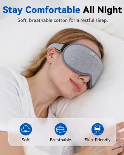 FACEMOON 3D Blackout Weighted Sleep Mask, Airplane Travel & Nurse Essential