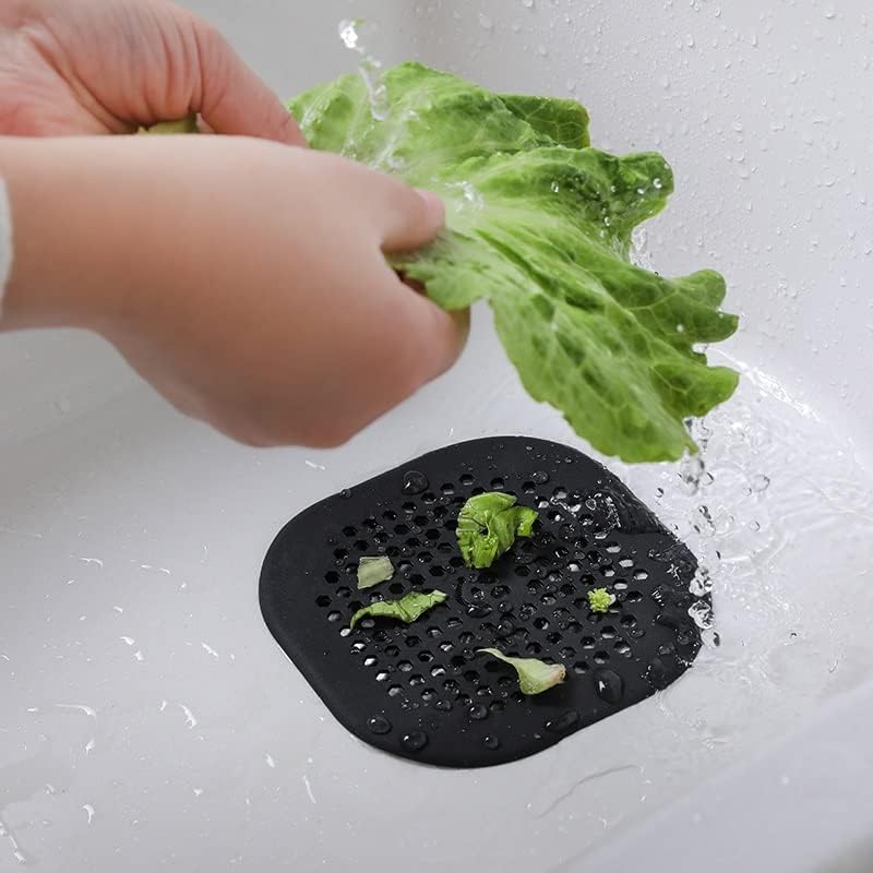2 Pack Drain Hair Catcher Silicone Bathroom Accessories Shower Drain Protector Sink Drain Strainer Hair Stopper for Shower Kitchen Bathroom Tub Grey
