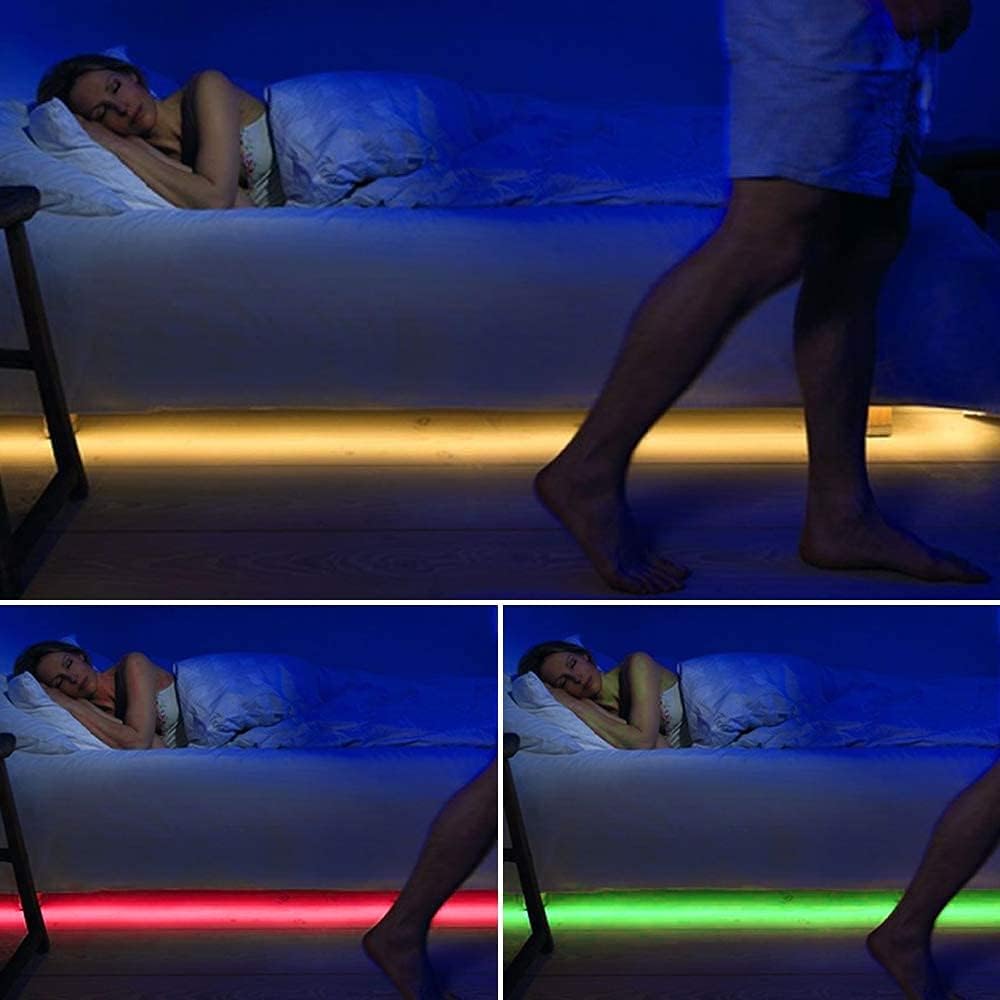 5 Feet Motion Activated Strip Lights, Plug-in LED Night Lights Waterproof for Bed, Kitchen, Stair (Warm White)