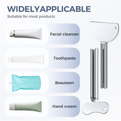 Runsgo Toothpaste Squeezer, Metal Tube Squeezer Key Stainless Steel Toothpaste Roller Tube Wringer for Paint, Cream, Cosmetic and Hair Dye (6 PCS)