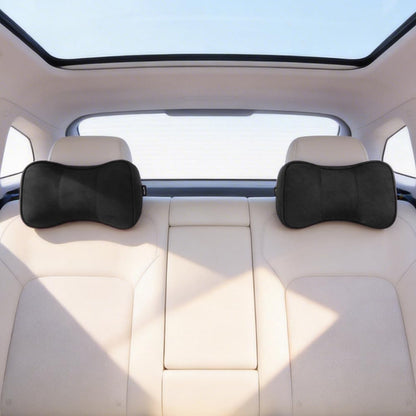 Memory Foam Neck Support Pillow for Recliner Car Headrest Pillow Tan | Couch Office Chair Head Cushion with Extension Adjustable Strap, Lower Back Lumbar Pain Relief, Ergonomic Design