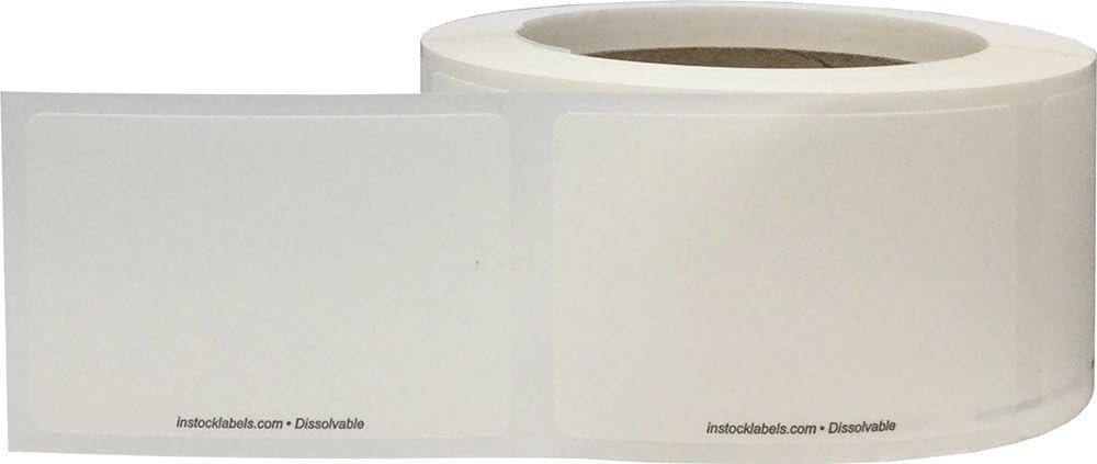 InStockLabels Dissolvable Food Storage Labels, 2 x 3 Inch, 500-Pack - Convenient Blank Adhesive Stickers for Organization and Food Rotation, Meal Prep Stickers Dissolve in Water