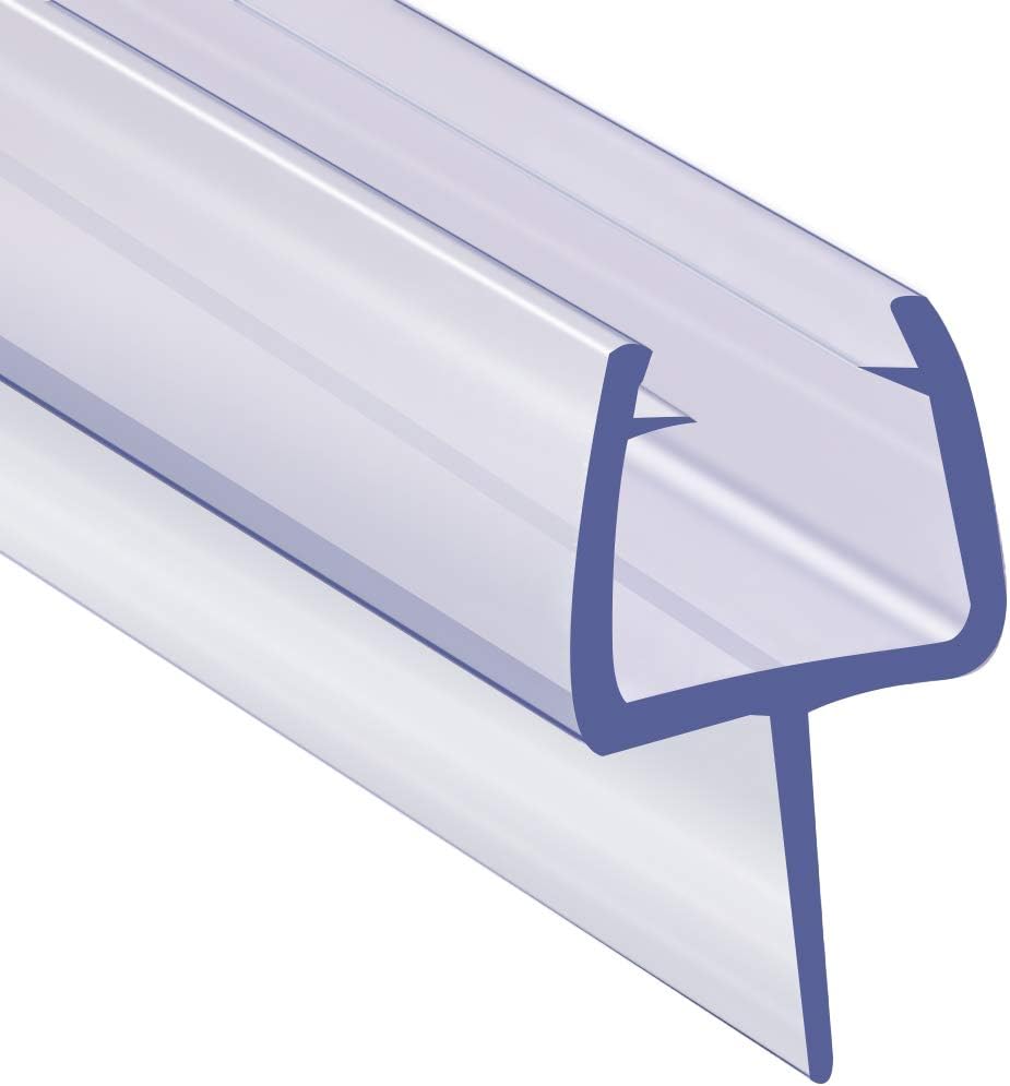 Shower Room Glass Door Bottom Gap Seal Strip for 1/2 Inch Glass, 27.5" Long Sweep Stop Shower Leaking