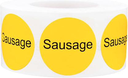 Yellow with Black Carnitas Circle Dot Adhesive Stickers, 1 Inch Round Labels, 500 Total Stickers