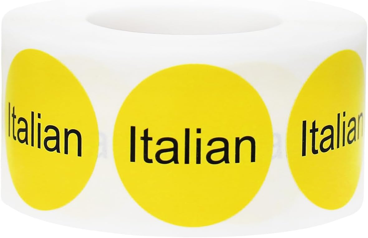 Yellow with Black Carnitas Circle Dot Adhesive Stickers, 1 Inch Round Labels, 500 Total Stickers