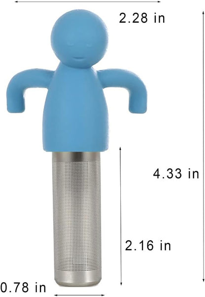 Leden Tea Infuser for Loose Leaf Tea Cute Tea Strainer Ball Stainless Steel Extra Fine Mesh Tea Steeper Filter for Cup Mug Silicone Handle Grey