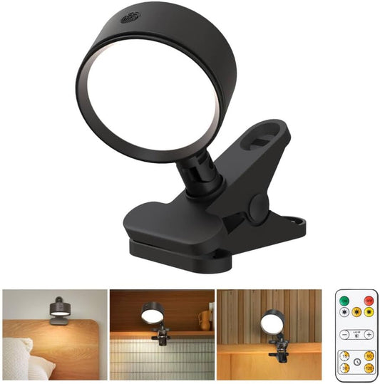 Clip on Light 5000mAh Rechargeable Battery, Clamp Reading Light for Bed