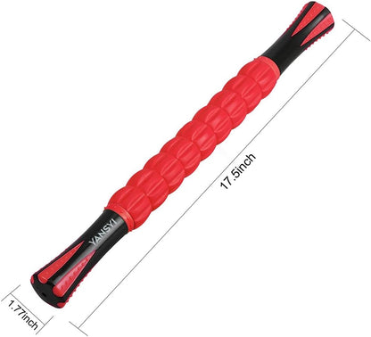 YANSYI Professional 9-Roller Deep Tissue Massage Stick - Portable Muscle Recovery Roller for Athletes, Relieves Post-Workout Soreness & Leg/Back Pain - Portable Physio Tool (Blue 1)