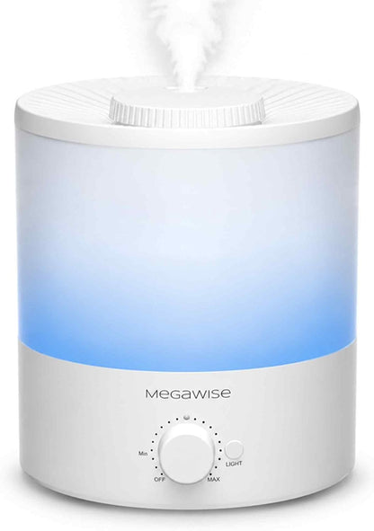 MEGAWISE 1.5L Cool Mist Humidifier, 24dB Quiet, Adjustable Mist